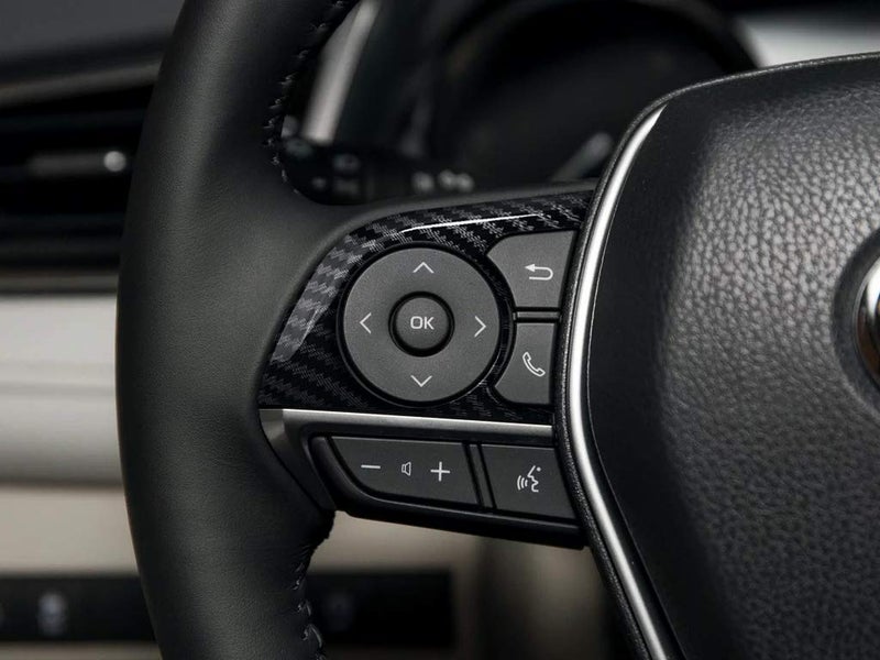 CKE Compatible with Toyota Camry Accessories 2024 2023 2022 2021 2020 2019 2018 for Avalon Accessories 2022-2019 Car Center Console Steering Wheel Button Cover Trims -Carbon Fiber Style - Image 3